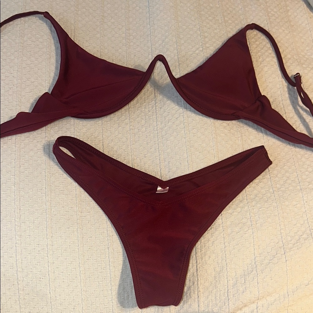 Elegant Burgundy Bikini Set